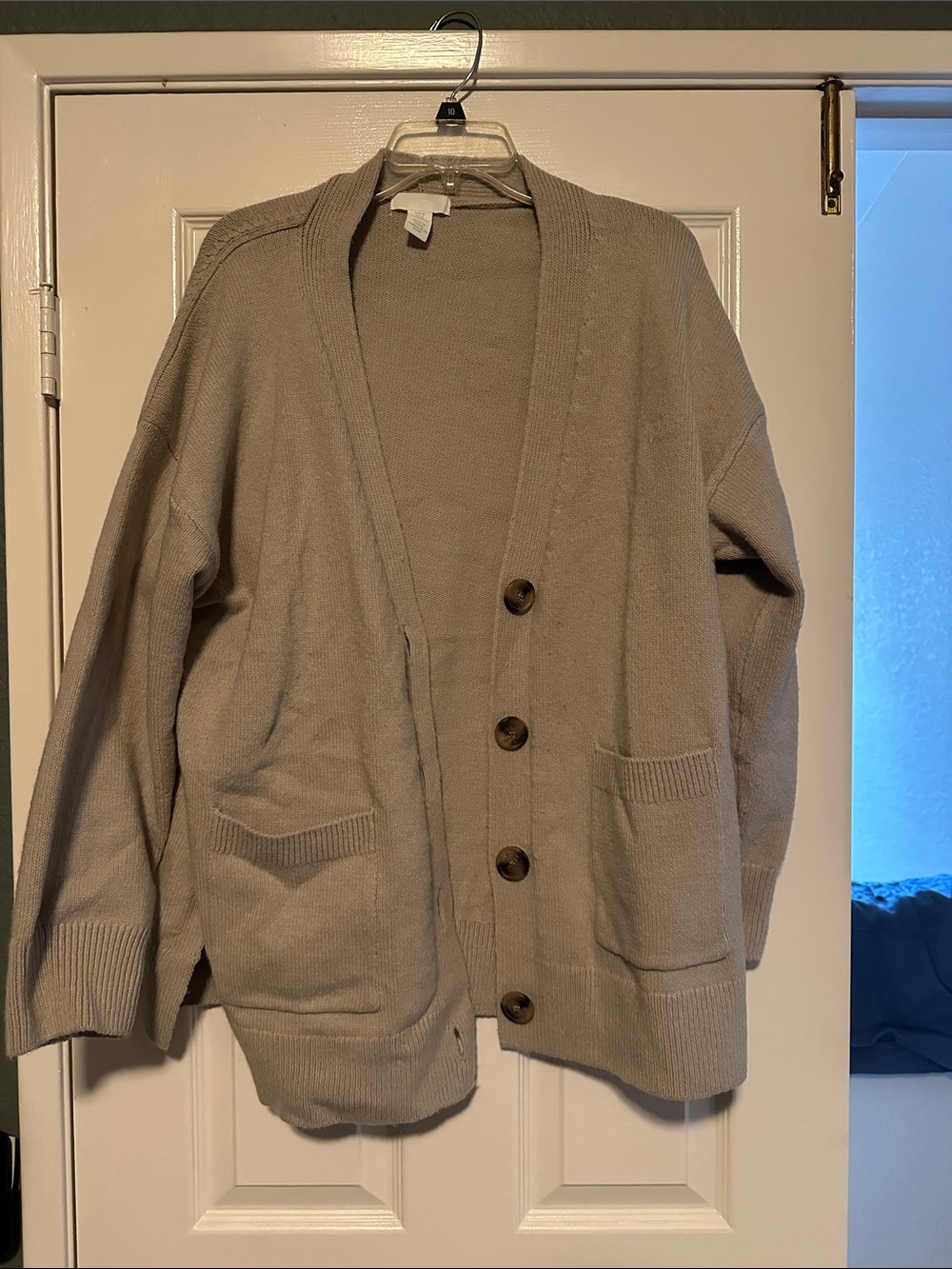 Women’s Beige Button-Front Cardigan Sweater